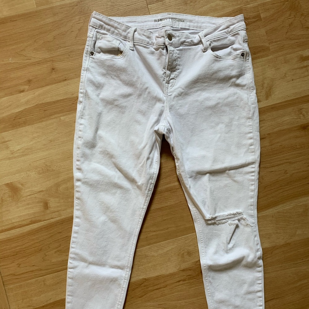 White distressed Rockstar jeans